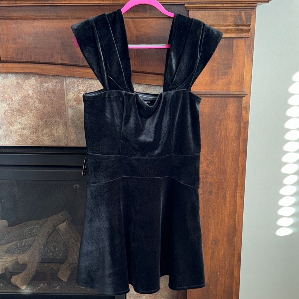 Express Black Velvet Mini Dress